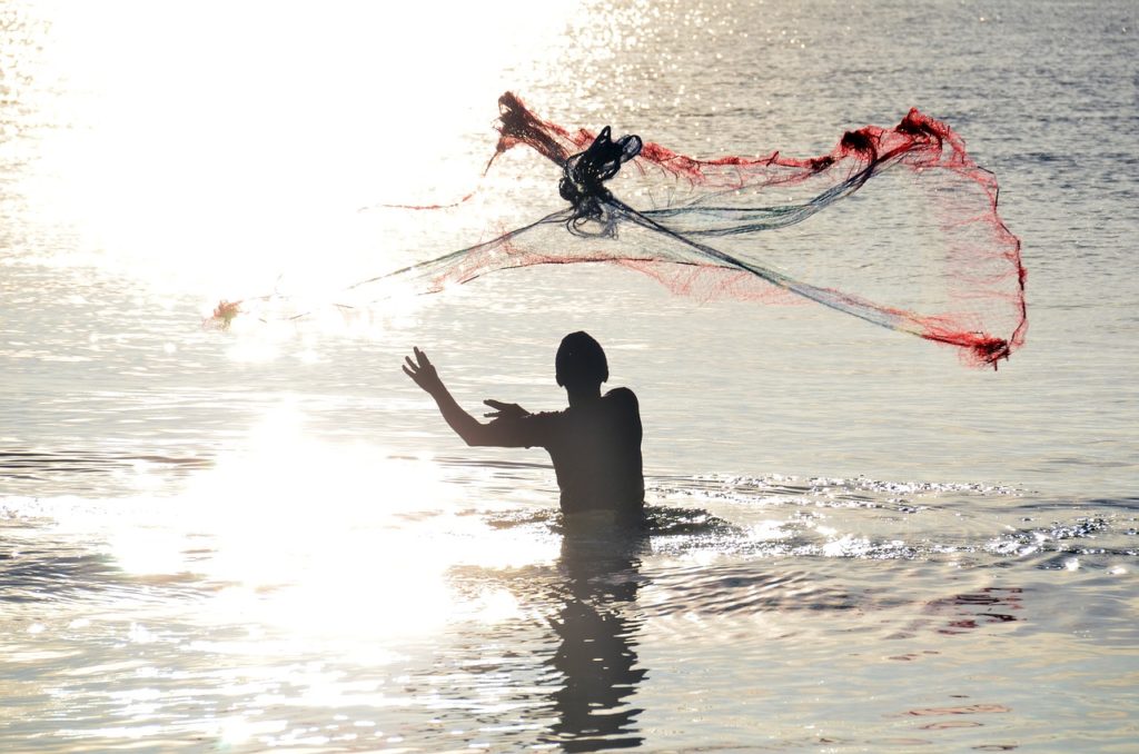 Net Fishing in Sri Lanka